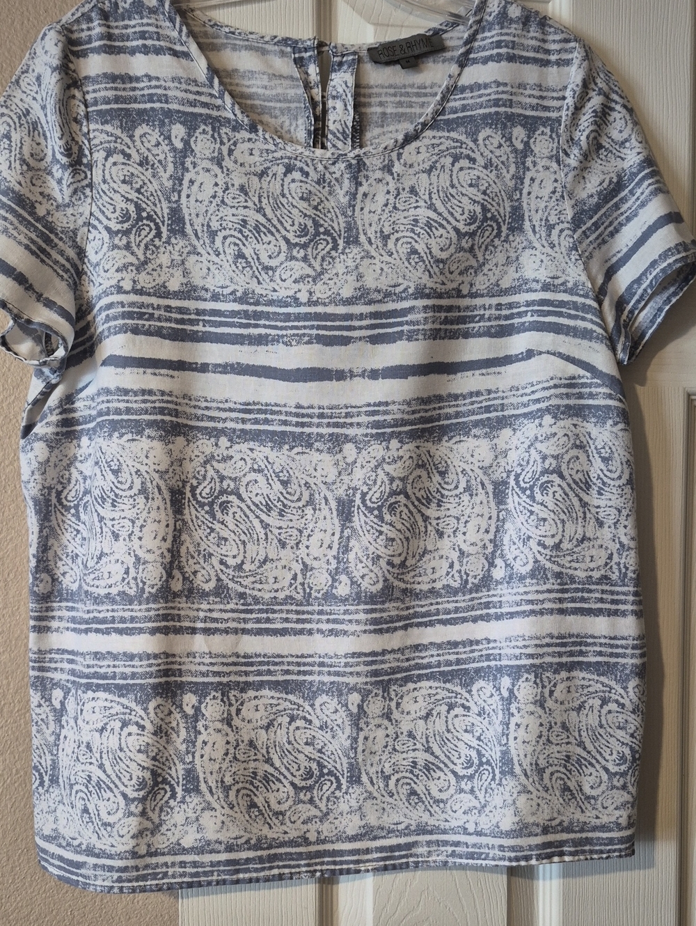 Rose & Rhyme Short Sleeve Linen Blend Top
